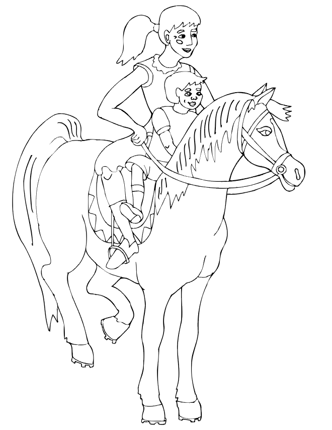 cheval056.gif - Dessins cheval à colorier