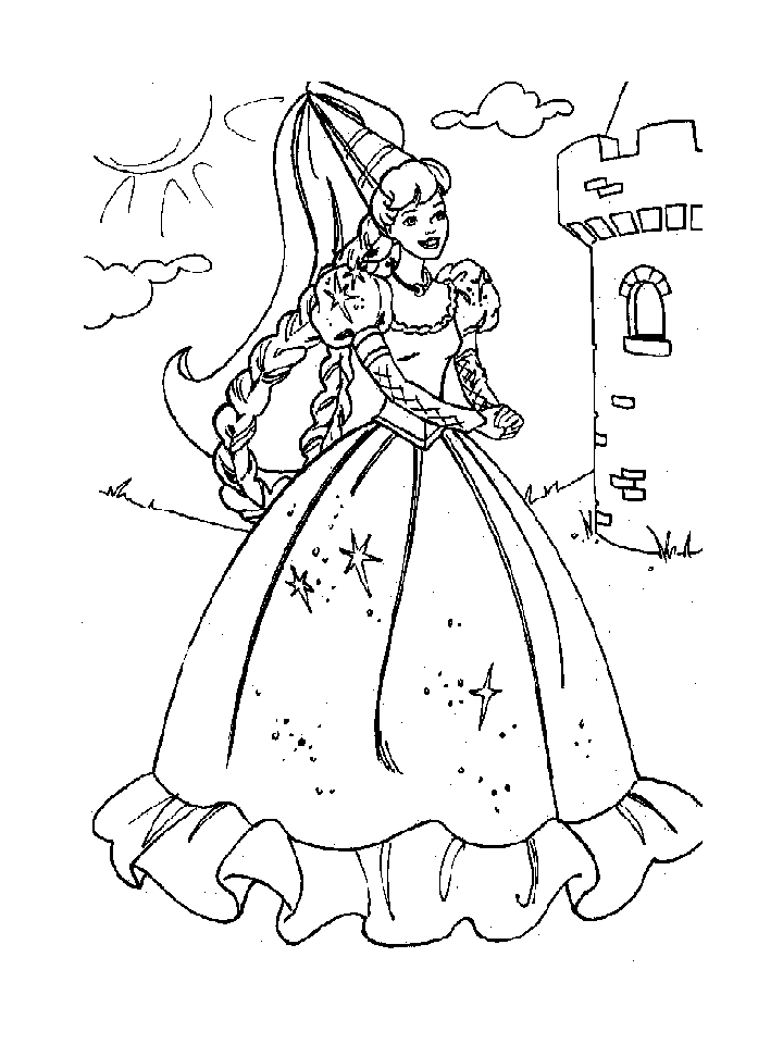 princesse001.gif - Dessins princesse à colorier