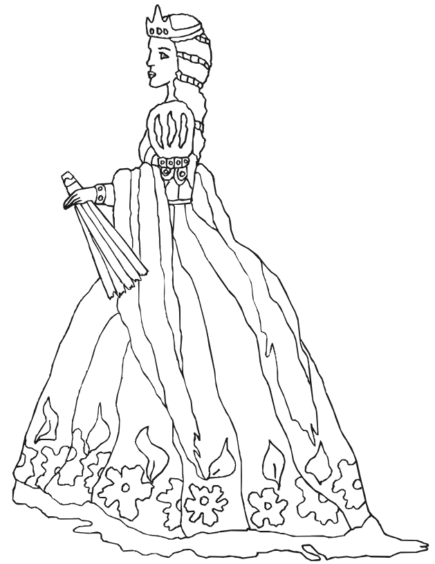 princesse023.gif - Dessins princesse à colorier