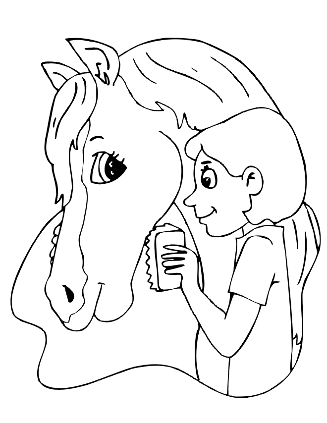 cheval023.gif - Dessins cheval à colorier