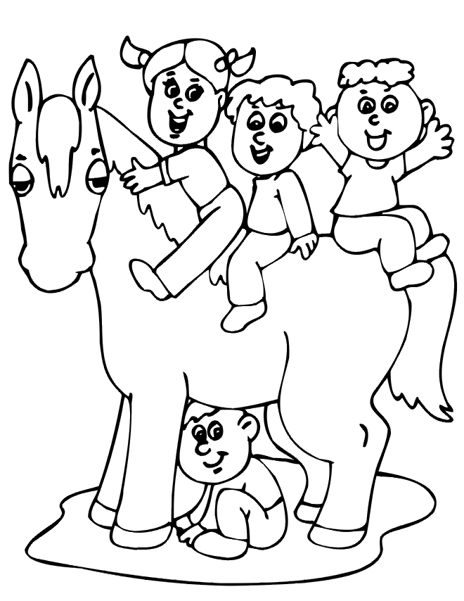 cheval067.gif - Dessins cheval à colorier