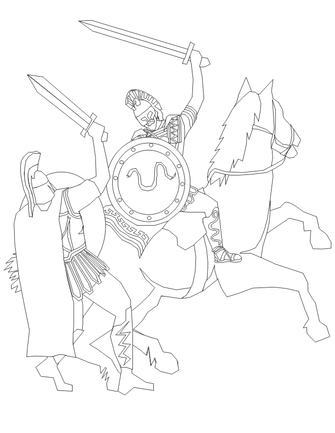 chevalier010.gif - Dessins chevalier à colorier