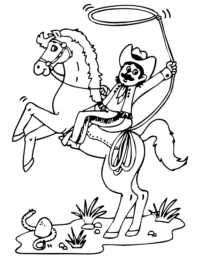 cowboy003.gif - Dessins cowboy à colorier