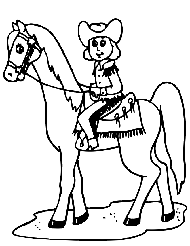 cowboy007.gif - Dessins cowboy à colorier