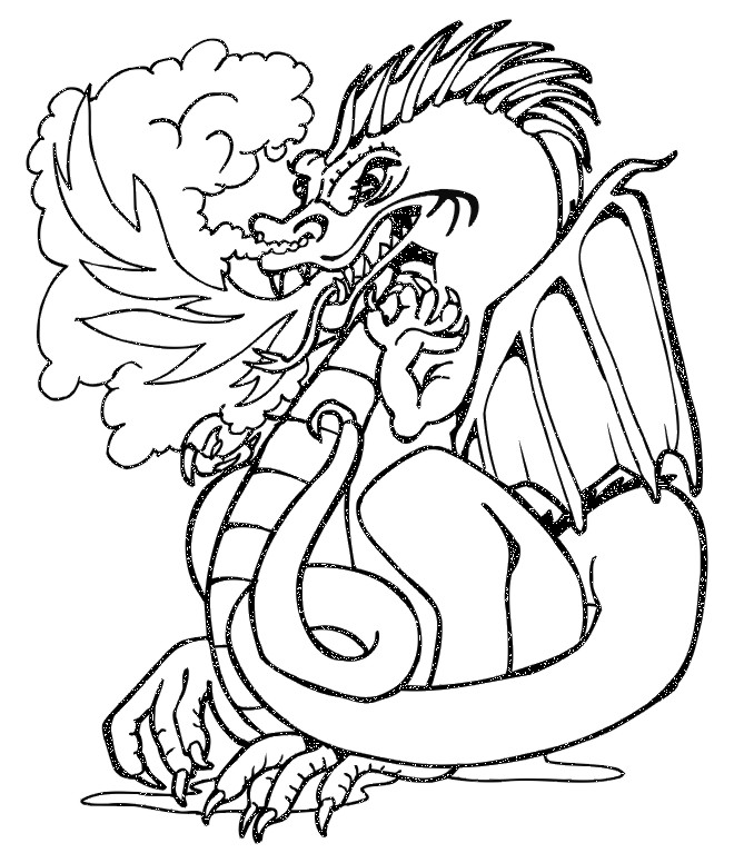 dragon035.gif - Dessins dragon à colorier