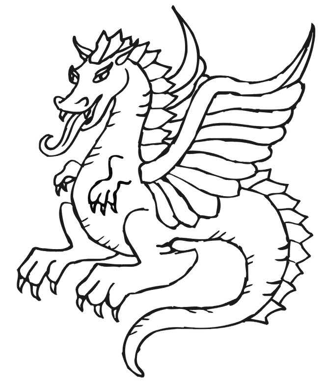 dragon042.gif - Dessins dragon à colorier