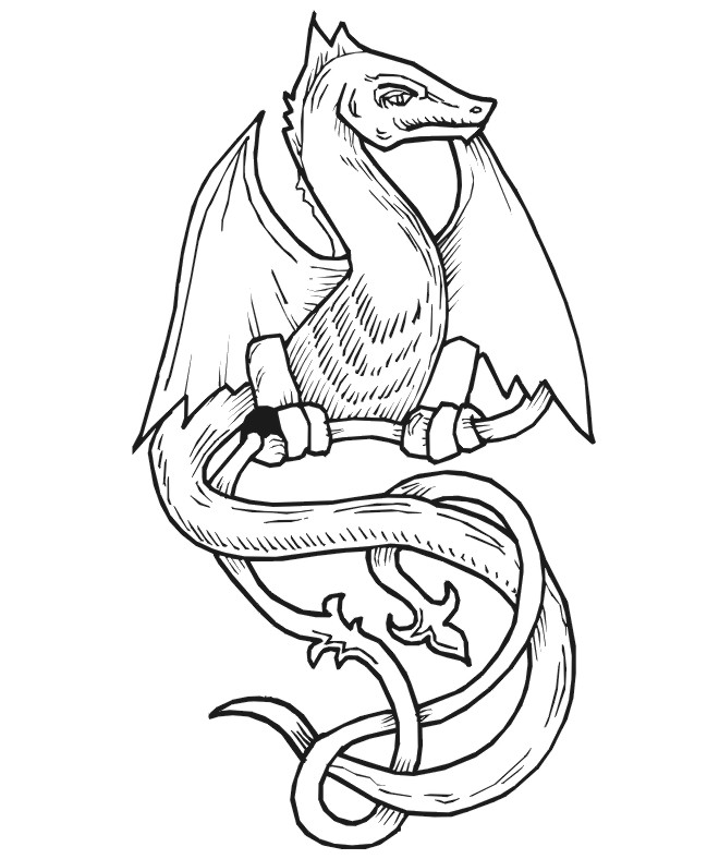 dragon051.gif - Dessins dragon à colorier
